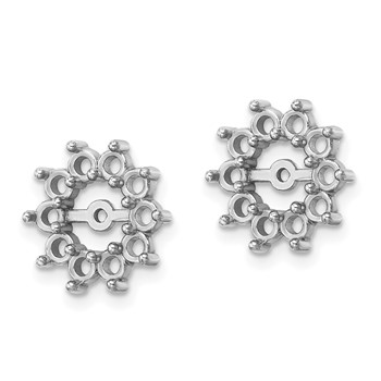 14k White Gold Fancy Diamond Earring Jacket Mountings — alternate view