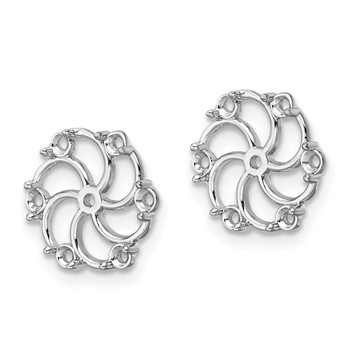 14k White Gold Diamond Earring Jacket Mountings — alternate view