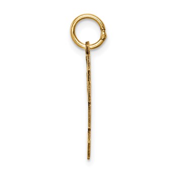 14k The Kids Small Girl with Ponytails Engravable Kiss Charm — alternate view