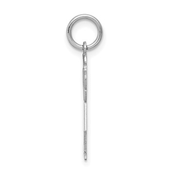 14k White Gold The Kids Small Girl with Ponytails Engravable Love Charm — alternate view