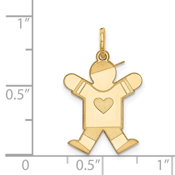 14k The Kids Small Heart Shirt Boy Engravable Joy Charm — alternate view