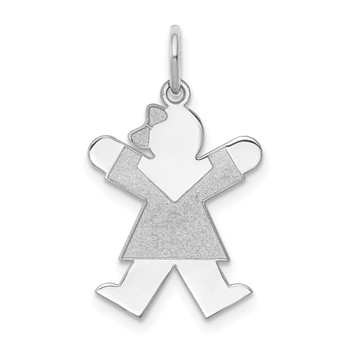 Sterling Silver Rhodium-plated Joy Kid Charm