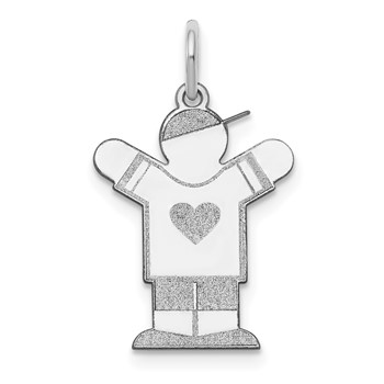 Sterling Silver Rhodium-plated Kid Charm