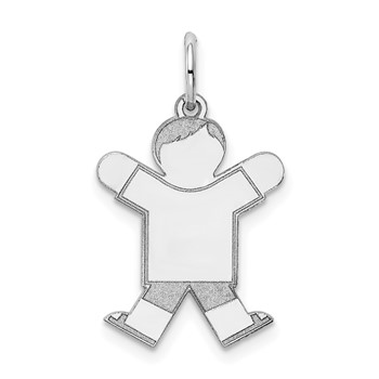 Sterling Silver Rhodium-plated Kid Charm