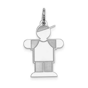 Sterling Silver Rhodium-plated Kid Charm