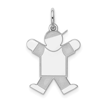 Sterling Silver Rhodium-plated Kid Charm