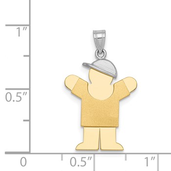 14k Two-tone The Kids Small Boy with Hat on Right Engravable Love Charm — alternate view