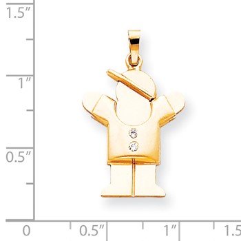 14k VS Diamond kid pendant — alternate view