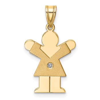 14k AA Diamond Kid Pendant