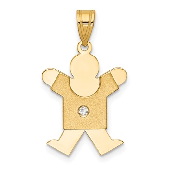 14k AA Diamond Kid Pendant