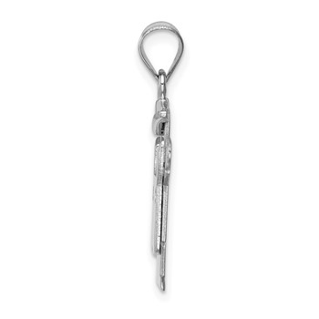 14k White Gold The Kids Small Boy in Overalls with Hat on Left AA Diamond Love Charm — alternate view