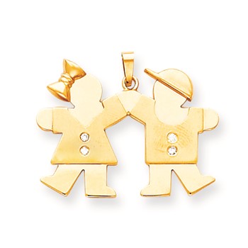 14k A Diamond kid pendant