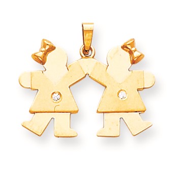 14k AA Diamond kid pendant