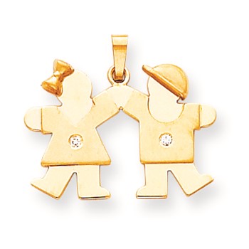 14k A Diamond kid pendant