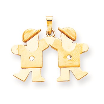 14k A Diamond kid pendant