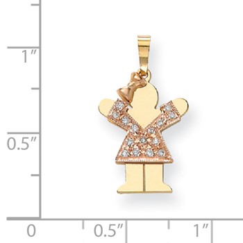 14k Two-tone VS Diamond kid pendant — alternate view