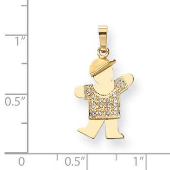 14k VS Diamond kid pendant — alternate view