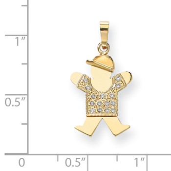 14k A Diamond kid pendant — alternate view