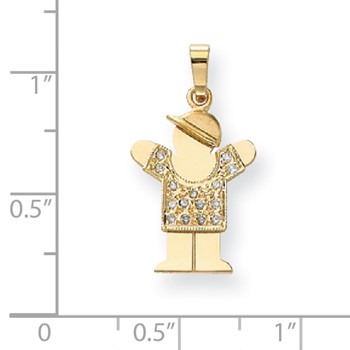 14k VS Diamond kid pendant — alternate view