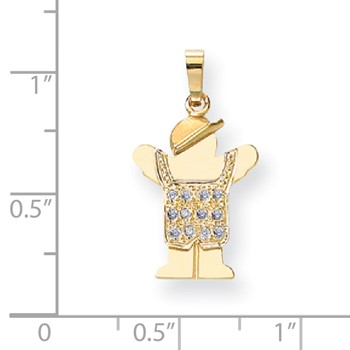 14k AAA Diamond kid pendant — alternate view