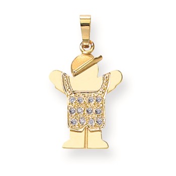 14k A Diamond kid pendant