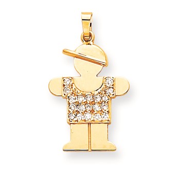 14k AAA Diamond kid pendant