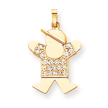 14k AA Diamond kid pendant