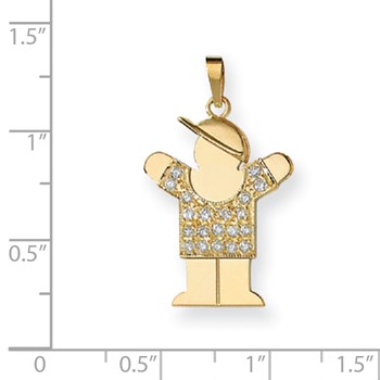 14k A Diamond kid pendant — alternate view