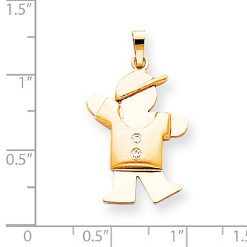 14k A Diamond kid pendant — alternate view