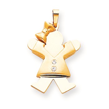 14k A Diamond kid pendant