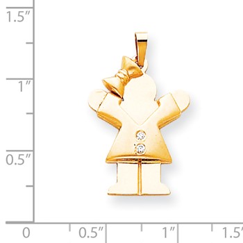 14k A Diamond kid pendant — alternate view
