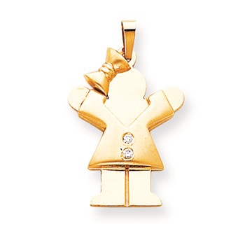 14k A Diamond kid pendant