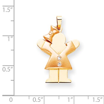 14k Two-tone AAA Diamond kid pendant — alternate view