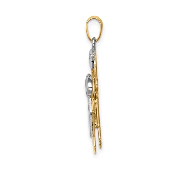 14k Two-tone The Kids Big Boy and Little Boy Engravable Joy Charm — alternate view