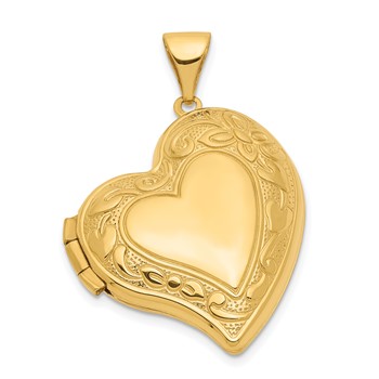 14k Fancy 20mm Heart Locket