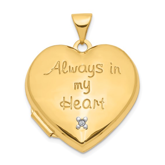 14K Two-tone Gold Sweet 16 Heart Pendant - (A84-556)