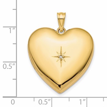 14k Diamond Star Ash Holder 24mm Heart Locket — alternate view