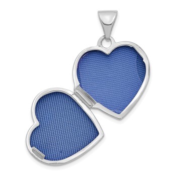 14K White Gold with Diamond 16mm Heart Locket — alternate view