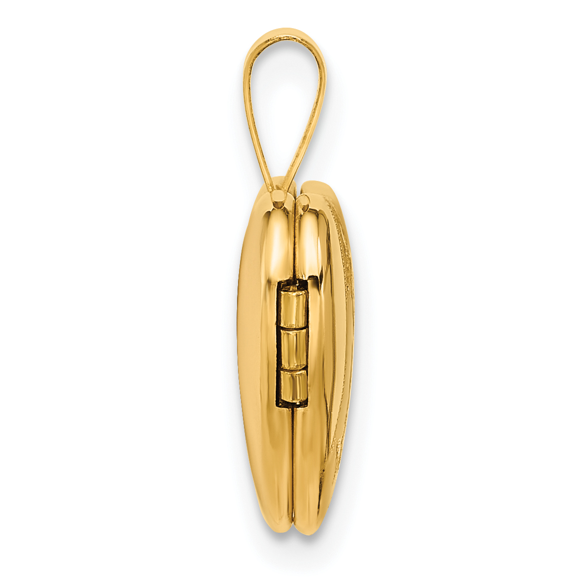 Butterflies 12mm Heart Locket Charm Pendant 14k Yellow Gold 18.5x12.5mm Women's detailed image 2