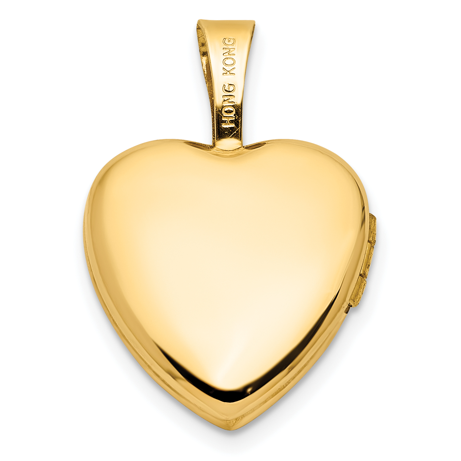 Butterflies 12mm Heart Locket Charm Pendant 14k Yellow Gold 18.5x12.5mm Women's detailed image 3
