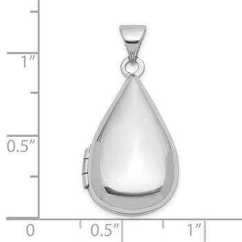 14k White Gold Polished 21x13mm Teardrop Shaped Locket — alternate view