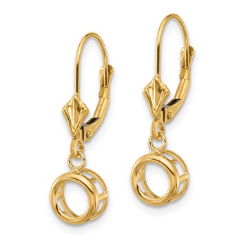 14k 6mm Round Bezel Leverback Earring Mountings — alternate view