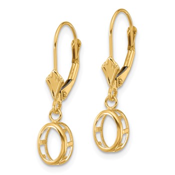 14k 7x5mm Oval Bezel Leverback Earring Mountings — alternate view
