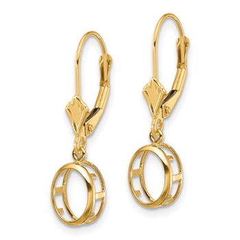 14k 8x6mm Oval Bezel Leverback Earring Mountings — alternate view