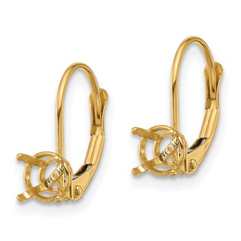 14k 5mm Round Leverback Earring Mountings — alternate view
