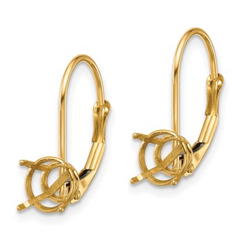 14k 6mm Round Leverback Earring Mountings — alternate view