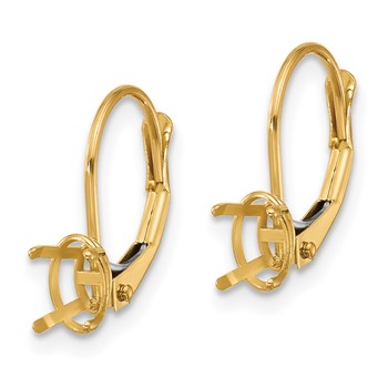 14k 6x4mm Oval Leverback Earring Mountings — alternate view