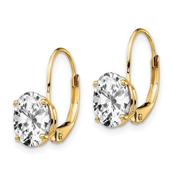 14k 8x6mm Oval Leverback Earring Mountings — alternate view