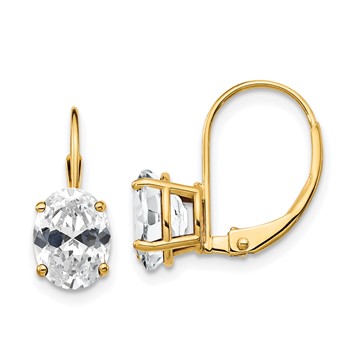 14k 8x6mm Oval Leverback Earring Mountings