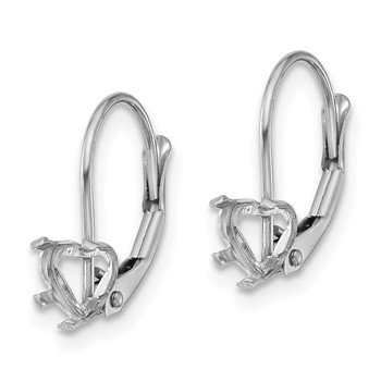 14k White Gold 5mm Heart Leverback Mountings — alternate view